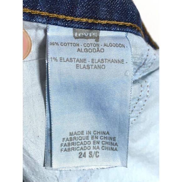 Levis Bootcut 590 Jeans Women 24S Flap Pockets Classic Western 25x28.5 Dark Wash - Picture 7 of 8